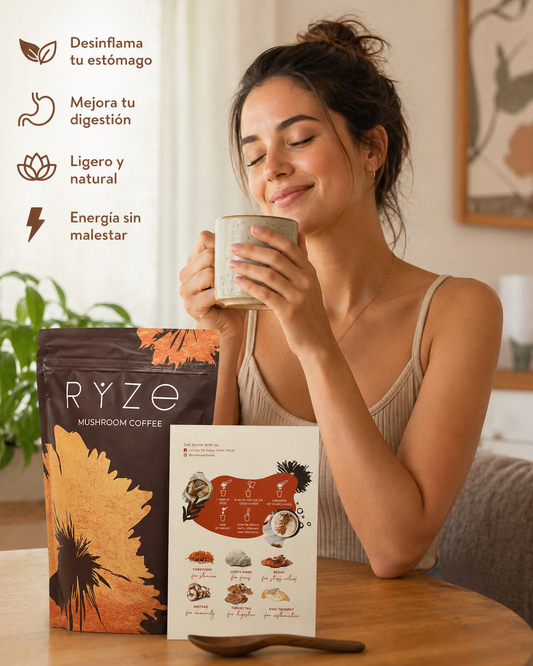RYZE Mushroom Coffee – Ligero para tu estómago, poderoso para tu bienestar
